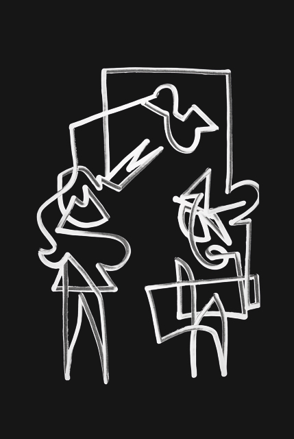 L'artiste et son oiseauxmodèle 